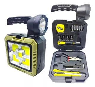 KIT 4 en 1 ( Linterna+Panel Solar+Power Bank+Caja de Herramientas )