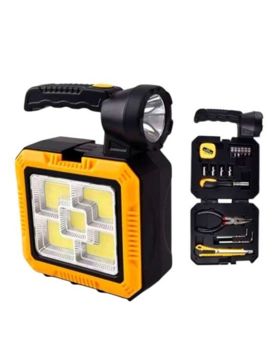 KIT 4 en 1 ( Linterna+Panel Solar+Power Bank+Caja de Herramientas )