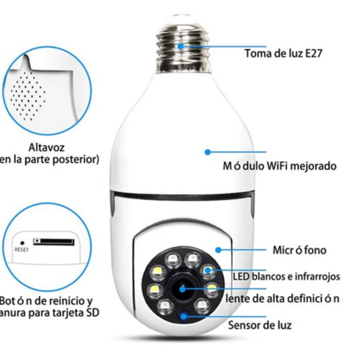 Foco Cámara de Seguridad 360°