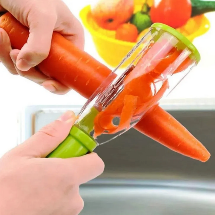 Pelador de Frutas y Verduras con Contenedor de Residuos