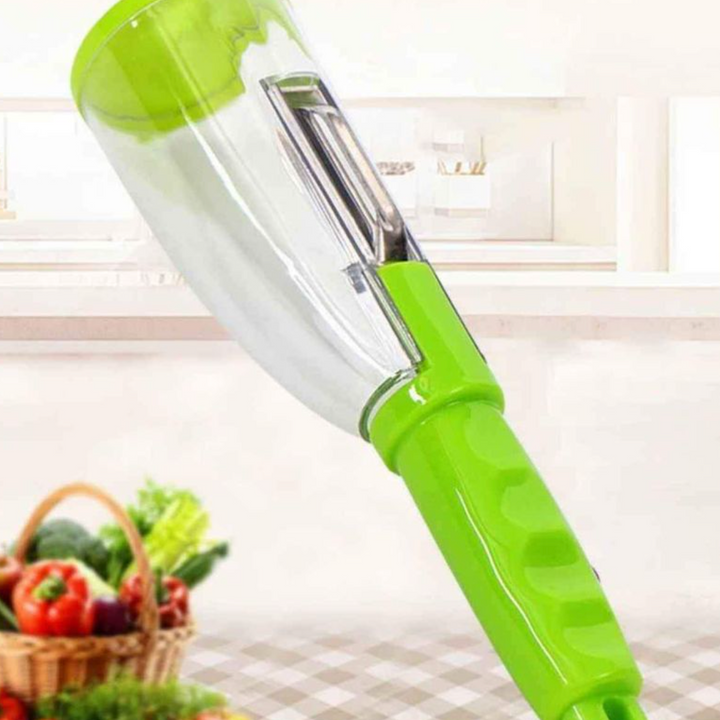 Pelador de Frutas y Verduras con Contenedor de Residuos
